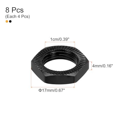 MECCANIXITY Aluminum 17mm RC Wheel Nut Thread M12x1.0mm Hex Wheel Nuts RC Wheel Nut for 1/8 RC Model Car Trucks Off Road Car Upgraded Parts Pack of 8(Gold & Black) - color: Gold & Black
