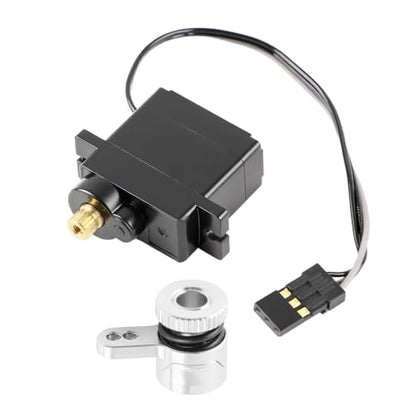 GLOBACT 1.2KG Servo with 20T Servo Saver for Arrma Grom Losi Mini-B/Mini-T | Metal Gear, Aluminum Servo Saver, For Granite Mojave Typhon Grom 1/12 1/14 1/16 1/18 RC Buggy Truck Racecar Upgrade - size: RC Servo with 20T Al Servo Saver