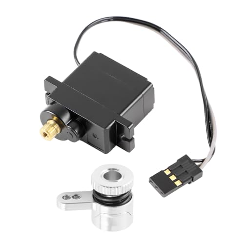 GLOBACT 1.2KG Servo with 20T Servo Saver for Arrma Grom Losi Mini-B/Mini-T | Metal Gear, Aluminum Servo Saver, For Granite Mojave Typhon Grom 1/12 1/14 1/16 1/18 RC Buggy Truck Racecar Upgrade - size: RC Servo with 20T Al Servo Saver
