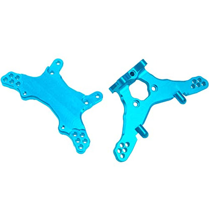 Metal Front & Rear Shock Tower RC Shocks Damper Mount Set Compatible with Losi 1/18 Mini-T 2.0 2WD Stadium RC Truck Hop-Up Parts (Blue) - color: Blue