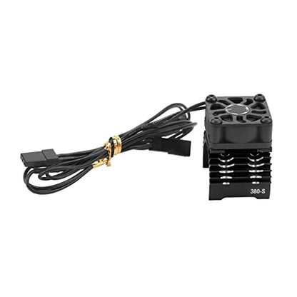 RC Motor Heat Sink Fan, High Speed 32000 RPM Prevents Overheating Aluminum Alloy for 28mm 29mm 380 Brushless Motors RC Car Enthusiasts Racing Off-Road - color: Black