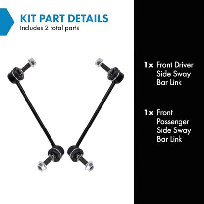 TRQ Front Driver and Passenger Side Sway Bar Link Set 2 Piece Compatible with 13-19 Cadillac ATS AWD 2014 CTS Sedan AWD 15-16 CTS 17-19 Base Luxury - style: PSA36256
