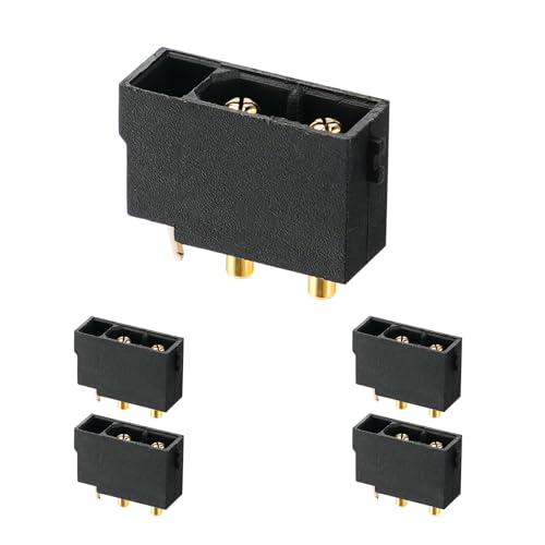 ELFCULB 5pcs Amass XT30(2+2) PB Male Connectors, Gold Plated for RC UAV Robots (Black) - color: 5pcs XT30(2+2)PB Male