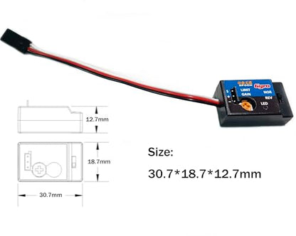 4-6V RC Car Gyro Stabilizer Module SMM System Sensitivity for HBX WPL D12 | SMM vibration gyro sensor, digital PI control, adjustable sensitivity via potentiometer, steering direction switch, 4-6V