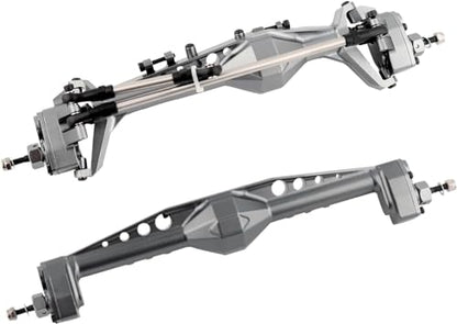 Full CNC Aluminum F9 Portal Front Rear Axle with Offset Front Differential for 1/10 RC Crawler Capra Gmade R1 Rock Buggy LCG Cheater Rigs 1.9 UTB Shafty (Titanium) - color: Titanium