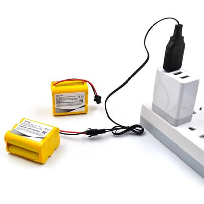 (2-Pack) 7.2V 800mAh Ni-Cd Battery with SM-2P Plug for RC Toys | AA battery pack for compatible RC tanks, excavators, semi-trailer trucks and cars; includes 2 USB chargers. - color: 2-Pack
