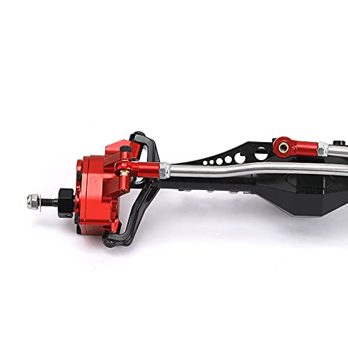1/10 RC Car Aluminum Alloy Front Portal Axle Assemble for Capra 1.9 UTB AXI03004 RC Crawler Upgrades (Red&Black) - color: Red&black