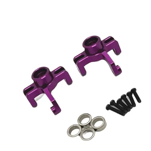RC Steering Knuckle Block for WLtoys 144016 144018 1/14 Metal Steering Cup Bearing Rc Model Crawler Car Truck for Buggy Accessories Upgrade Parts(Purple) - size: Purple