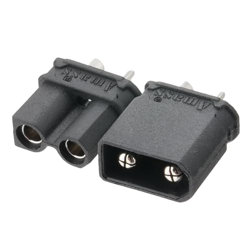 ELFCULB 20 Pairs Amass XT30U Upgrade Male & Female Connectors, Nickel Plated Drone, for RC UAV Robots (Black) - color: 20 Pairs XT30U(Black)