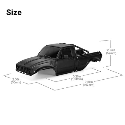 INJORA IR60-24 Body for SCX24 C10 Bronco Wrangler Base Camp 4Runner (Black) - color: Black