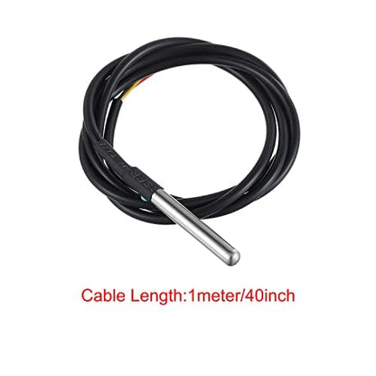 BOJACK DS18B20 1M Temperature Sensor Probe Stainless Steel (Pack of 5） | 1M Temperature Sensor Package Waterproof - size: 5 Pcs