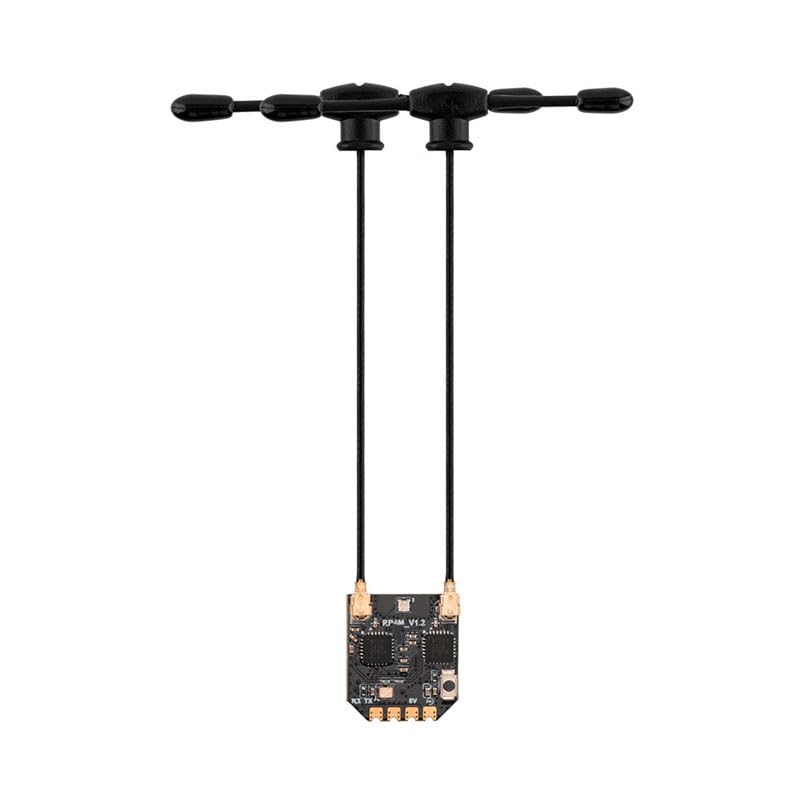 Radiomaster ELRS Receiver RP4TD-M 2.4GHz ExpressLRS Nano Receiver with 79mm UFL T Dual Antenna for FPV Drone/Tiny Whoop/Fixed-Wing RC Plane