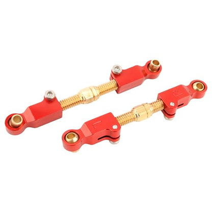 2 Pieces H14BM Upgrade Steering Linkage RC Car Accessories Adjustable Pull Rod Linkages Arm Tie Rod,Replacement Spare Parts for 1/14 Scale H14BM 14210 JC14EP HP474 HP141S Trucks (Red)