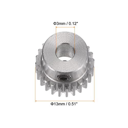 HARFINGTON Pinion Gear 3mm Bore 24T Mod 0.5 Stainless Steel Spur Diff Differential Motor Gear RC Car Replacement Parts - style: 24T