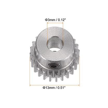 HARFINGTON Pinion Gear 3mm Bore 24T Mod 0.5 Stainless Steel Spur Diff Differential Motor Gear RC Car Replacement Parts - style: 24T