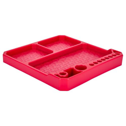 1/10 1/18 1/24 Rc Car Organizer Tray Silicone Tool Holder Storage Box 155x155mm Models Upgrade Replacement Modify Parts RC Car Repair Kit - color: Red