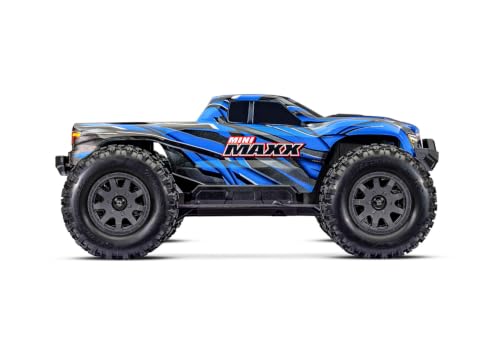 Traxxas Mini Maxx Brushless 4X4 Monster Truck (Blue) | Includes LiPo battery & 2-amp USB-C charger