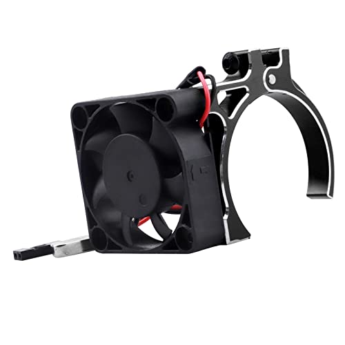 Aluminum Heat Sink with Thermal-Controlled 40mm Cooling Fan for 42mm Brushless Motors – Compatible with 4268 4274 Traxxas Arrma 1/8 & 1/10 Scale RC Cars(Black) - color: Black