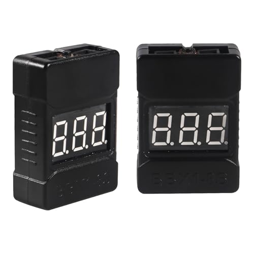 6pcs RC 1-8S Battery Tester Monitor LiPo Battery Checker Low Voltage Buzzer Alarm with LED Indicator