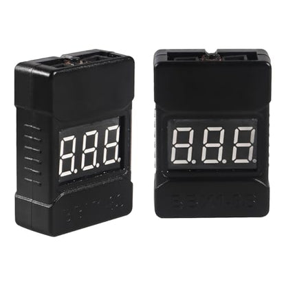 6pcs RC 1-8S Battery Tester Monitor LiPo Battery Checker Low Voltage Buzzer Alarm with LED Indicator