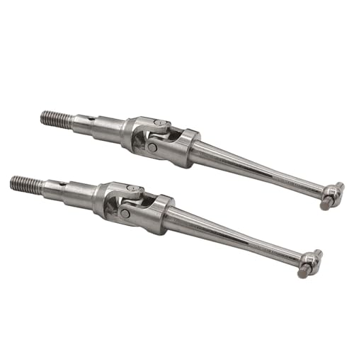 2X Transmission Axle for RC Cars, Metal Driveline Axles for DIY Projects in Scale 1/16- Argent - color: Argent