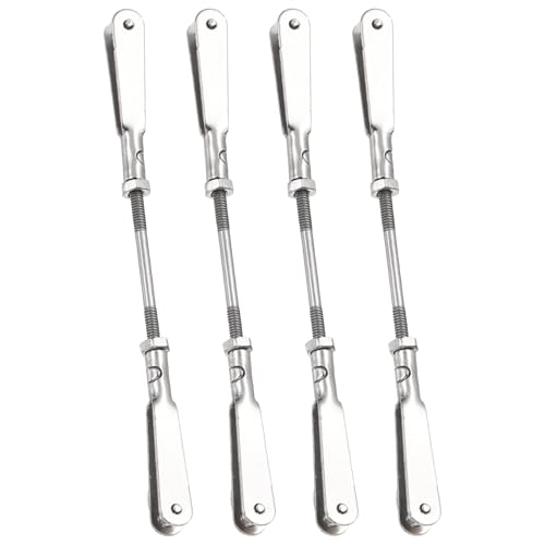 MECCANIXITY 4 Pcs Metal Clip Pushrod Connector Linkage, 304 Stainless Steel M2 Threaded Rod with Metal Clip for RC Plane Fixed Wing Aircraft DIY Models Parts, 77mm/3.03" - size: M2 x 77mm