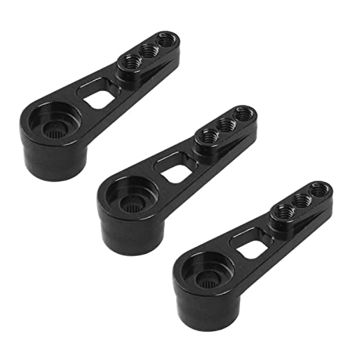 3Pack ShareGoo 25T Servo Horn Steering Arm Compatible with Futaba Savox HSP Power HD Servos Motor Compatible with Wltoys A949 A959-B A969 A979 K929 1/18 RC Car (Black) - color: Black