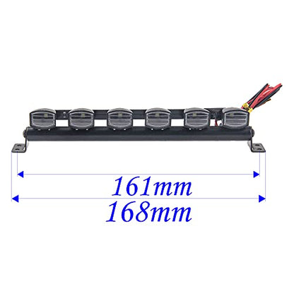 RC LED Light Bar Roof LED Lamp Compatible with Traxxas TRX-4 SCX10 90046 D90 SCX10 II CC01 Redcat Gen7 1/10 RC Crawler Car Truck (6 LED Light) - style: 6Led Light