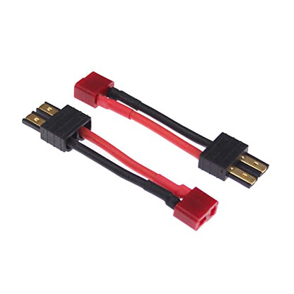 4pcs Compatible with TRX to T-Plug Style Male Female RC Connector Adapter with 14awg 2in Wire(E06-4)
