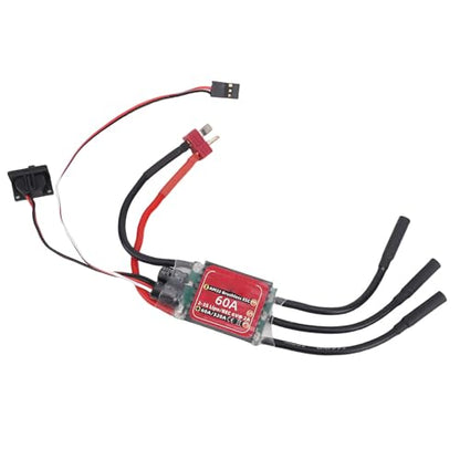 Dpofirs 60A Sensorless Brushless ESC for RC Vehicles | Unidirectional Bidirectional Speed Controller 2-3S Lipo 2A BEC Smooth Regulation Drag Brake for 2847 540 3650 Motor 1/10 Car Truck
