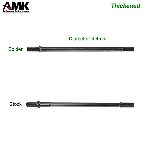 AMK Steel Rear Thickened Capra Driveshaft 4.4mm Bold UTB10 CVD Drive Shaft with Portal Stub Axles for 1/10 RC Crawler Axial Capra F9 Upgrades (Rear) - color: Rear