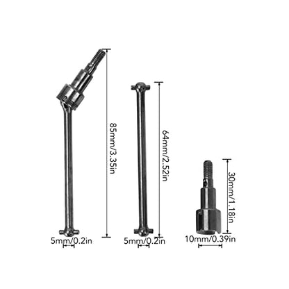 RC Car Driveshaft, Durable Steel CVD Front Rear Drive Shaft Set for 1/16 Scale RC Vehicles, for Off-Road Racing Hobbyists and Maintenance Enthusiasts