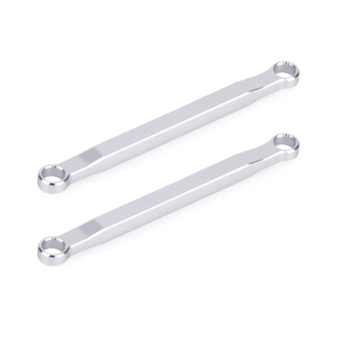 Aluminum Suspension & Steering Links Set for SCX30 1/30 RC Crawler, Full Chassis Link Kit with Tie Rod & Drag Link, CNC Upgrade Parts (Silver) - color: Silver