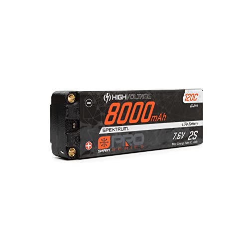 Spektrum 7.6V 8000mAh 2S 120C Smart Pro Race Hardcase LiHV Battery: Tubes, 5mm, SPMX82S120HT