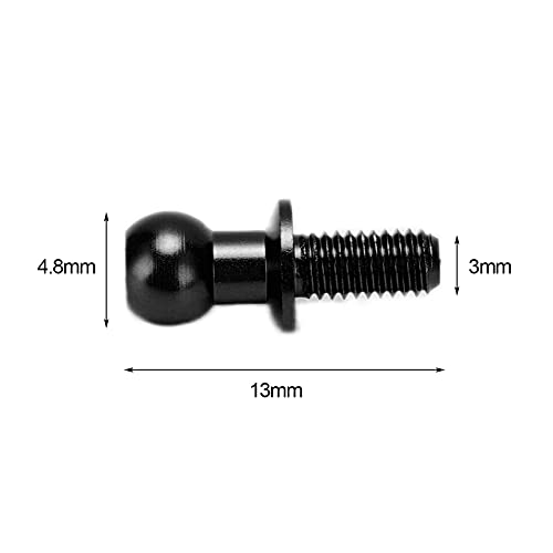 Dilwe 10pcs RC Aluminum Alloy Ball Link Track Rod Ball Screw Link Rod Shock Absorber End Compatible with TT01 TT02 RC Car(Black)