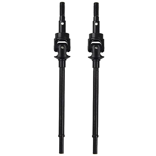 1 Pair Metal Hard Steel Axle Dog Bone CVD Drive Shaft Set for Axial SCX10 II 90046 1/10 RC Crawler Car, Black