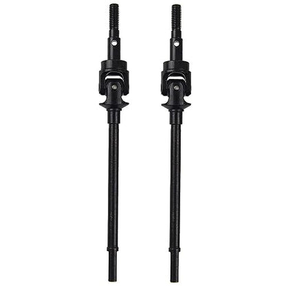 1 Pair Metal Hard Steel Axle Dog Bone CVD Drive Shaft Set for Axial SCX10 II 90046 1/10 RC Crawler Car, Black