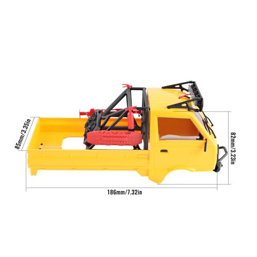 KT24 1/24 Kei Truck Hard Body Shell Kit for 133mm Wheelbase SCX24,YE | Plug-and-Play Lighting, For SCX24 C10/Bronco/Wrangler/Base Camp/4Runner - color: Yellow