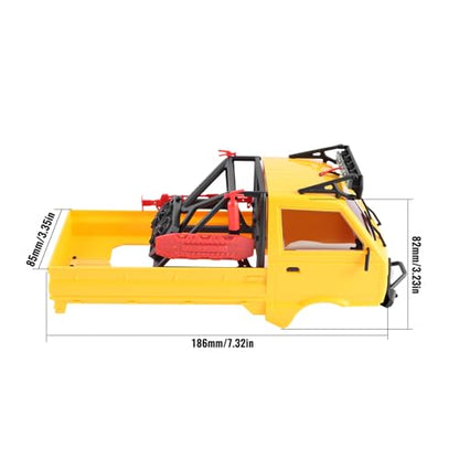 KT24 1/24 Kei Truck Hard Body Shell Kit for 133mm Wheelbase SCX24,YE | Plug-and-Play Lighting, For SCX24 C10/Bronco/Wrangler/Base Camp/4Runner - color: Yellow