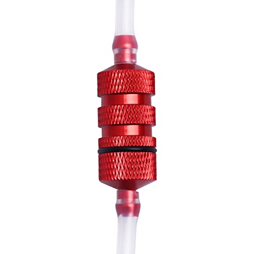 RC Oil Filter Nitro Fuel Filter with Silicone Tubing for 1/8 1/10 Traxxas Redcat HSP Team Associated Racing Cars Airplane Red-Anodized