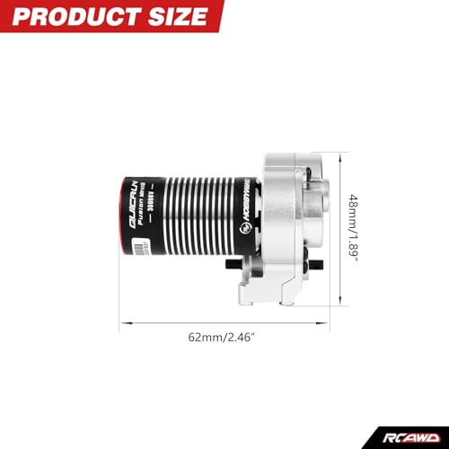RCAWD Hobbywing Brushless Motor and 3000KV 370spec Quicrun Fusion Mini16 Center Gear Box with EC2 to IC2 for 1/18 Axial UTB18 Capra 4WD 4WS Series Upgrades Part
