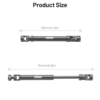 daitoku 2PCS 109-154mm Universal RC Drive Shaft for 1/10 Axial SCX10 SCX10-II Redcat D90 Gen7 /Pro RC4WD GEN8 RC Crawler - size: 109-154mm