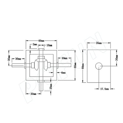 1:1 Right Angle Bevel Gearbox 1.5 Module 20 Teeth 90° Angle Drive Steering Gear Device Simple Mechanical DIY Module with 10mm Shaft - size: 10mm shaft, style: 2 output shaft
