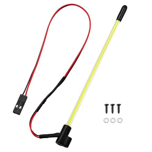 2PCS LED Whip Light Side Fixed for 1/18 SCX24 1/24 Deadbolt JLU C10 TRX4M(Green) - color: Green