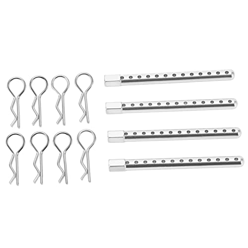 RC Body Post High Strength Aluminum Alloy RC Car Shell Column with Buckle for HSP 94102 94122 94103 94123 1/10 Scale RC Cars (Silver) - color: Silver