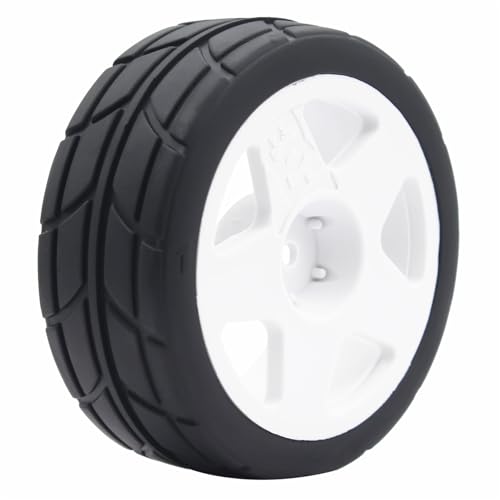 66mm 4PCS 1/10 RC On-Road tires and Hard Plastic wheels set Hex 12mm For WRC Drift Car Conversion 1/10 RC On-Road Car Traxxas Tamiya FW06 TT02 HPI HSP 94122 Kyosho%T065 (white) - color: white