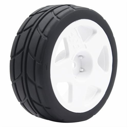 66mm 4PCS 1/10 RC On-Road tires and Hard Plastic wheels set Hex 12mm For WRC Drift Car Conversion 1/10 RC On-Road Car Traxxas Tamiya FW06 TT02 HPI HSP 94122 Kyosho%T065 (white) - color: white