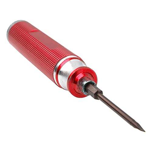 ShareGoo 6 in 1 Hex Screwdriver, Multi-Function Screw Driver 1.5/2.0/2.5/3.0mm 0#+ 1#- Repair Tool Kit Compatible with HSP Tamiya Arrma Axial Traxxas RC Car RC Drone Airplanes (Red) - color: Red