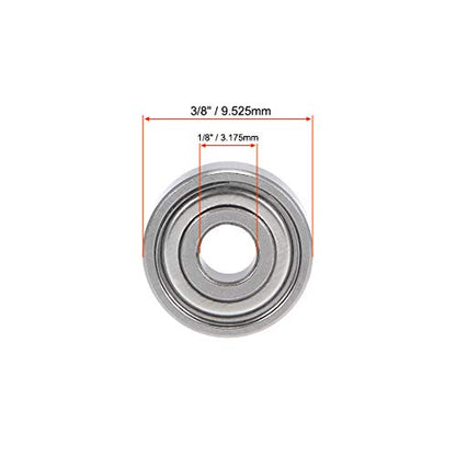 uxcell R2ZZ Deep Groove Ball Bearing 1/8-inchx3/8-inchx5/32-inch Shielded Z2 Lever Bearings 10pcs - size: 1/8"x3/8"x5/32"
