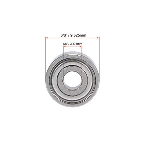 uxcell R2ZZ Deep Groove Ball Bearing 1/8-inchx3/8-inchx5/32-inch Shielded Z2 Lever Bearings 10pcs - size: 1/8"x3/8"x5/32"